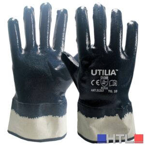 Utilia GUANTI N.B.R. CON MANICOTTO Col. Blu tg.10 (pacco da 12)