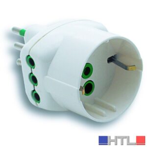 Fanton ADATTATORE TRIPLO 2P+T spina 10A/2 prese 10A+schuko (confezione da 5)
