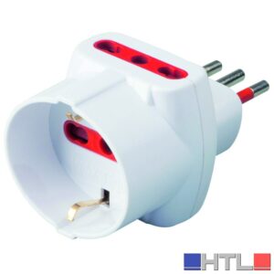 Rosi ADATTATORE TRIPLO RS78045T spina 2P+T 10A - prese 2 x 10/16A + 1 schuko
