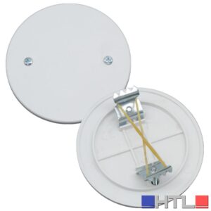 COPERCHIO CON GRAFFE PER CASSETTA DA INCASSO TONDA Ø 65 mm  (confezione da 50)