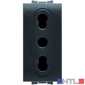 Feb Elettrica PRESA BIVALENTE DI SICUREZZA 2P+T  10-16A Col. Antracite (confezione da 20)