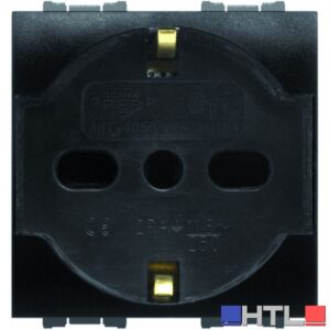 Feb Elettrica PRESA DI SICUREZZA UNEL BIPASSO 2P+T  10-16A Col. Antracite (confezione da 10)