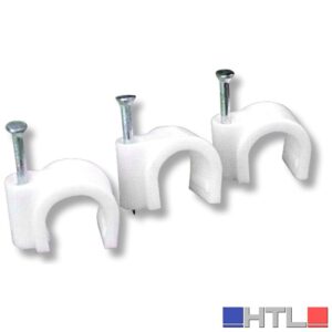 Utilia GRAFFETTA FISSACAVI CON CHIODO col. Bianco mm. 3-4  100 PZ.