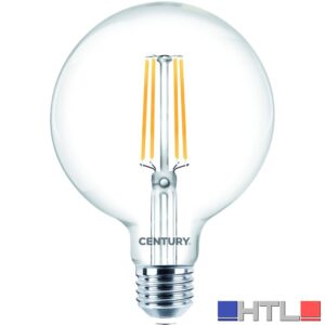 Century LAMPADA A FILAMENTO LED GLOBO E27 Luce calda  8 W - 1.055 lumen (confezione da 5)