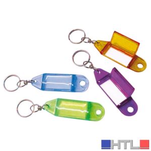 TARGHETTA PORTACHIAVI TRASPARENTE 100 PZ.  col.Assortiti