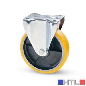 Avo RUOTA FISSA PER CARRELLI POLIURETANO art.22A mm. 80-piastra mm.100x85