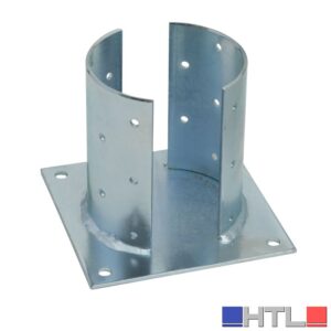 SUPPORTO PER TRAVI IN LEGNO TONDE Ø mm. 80 piano mm. 150x150 (confezione da 4)