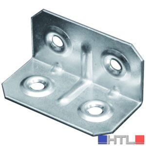 PIASTRINA DI GIUNZIONE ANGOLARE FERRO ZINCATO 100 PZ.  mm.40x20x20