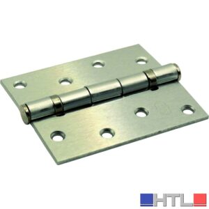 IBFM CERNIERA CON CUSCINETTI A SFERA E POMOLO PIANO in acciaio cromo satinato mm.  76x63 (3x2,5'')