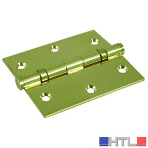 IBFM CERNIERA CON CUSCINETTI A SFERA E POMOLO PIANO in acciaio ottonato mm.  76x63 (3x2,5'')