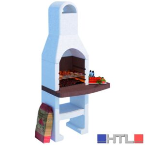BARBECUE IN CEMENTO STROMBOLI CON GRIGLIA cm. 90x58x193 h - Kg. 260