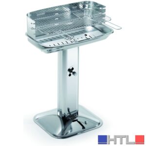 Ompagrill BARBECUE INOX 60-40 VENUS PRO SYSTEM griglia acciaio cromato cm. 60,5x33 - H cm. 89