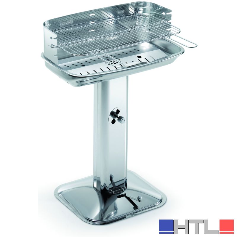 Ompagrill BARBECUE INOX 60-40 VENUS PRO SYSTEM griglia acciaio cromato cm. 60,5x33 - H cm. 89