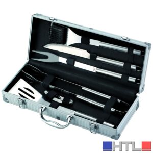 Ompagrill SET  UTENSILI PER BARBECUE INOX VALIGETTA IN ALLUMINIO 6 PEZZI