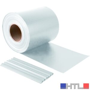 Confine STRISCIA FRANGIVISTA IN PVC + 20 CLIP (450 gr/m) cm. 19x35 mt col. Bianco