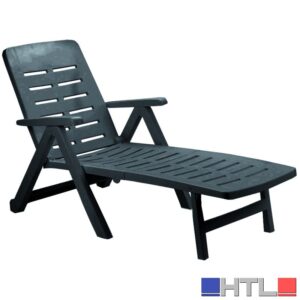 LETTINO PIEGHEVOLE CON RUOTE SMERALDO cm. 189x72X96 h col. Antracite