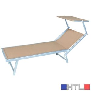 LETTINO CON PARASOLE cm. 61x186x38 h col. Sabbia