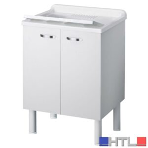 LAVATOIO IN LEGNO BIANCO MONTATO  cm. 60x50x85 h