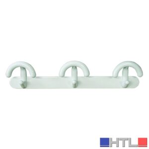 APPENDIABITO CON 1/2 POMOLO 3 posti (cm. 46,5x11,5 h) Bianco (confezione da 8)