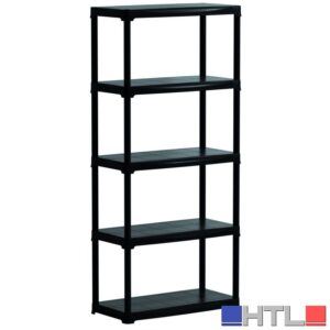 KIT SCAFFALI IN PLASTICA 5 RIPIANI  cm. 80x40x176 h col. Nero