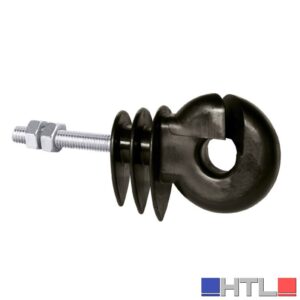 ISOLATORE AD ANELLO NERO CON VITE PER FERRO pz. 25