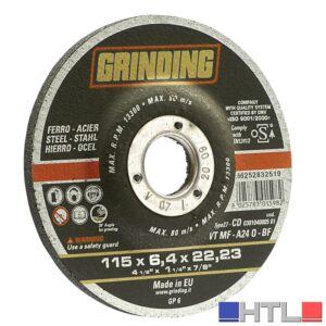 Grinding DISCO ABRASIVO CENTRO DEPRESSO per levigatura ferro Ø mm. 230x7,0x22,2 (confezione da 25)