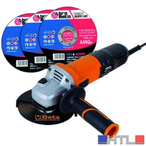 Abra Beta KIT 300 DISCHI INOX /FERRO mm 115x1 + SMERIGLIATRICE ANGOLARE 115 mm. 750 W