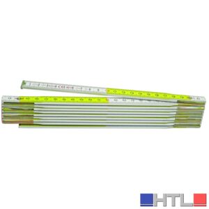 Metrica DOPPIOMETRO IN LEGNO BIANCO/GIALLO lunghezza mt.2 (confezione da 12)