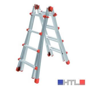 Marchetti SCALA TELESCOPICA IN ALLUMINIO SQUADRA PIU' Gradini N°4+4 H max cm. 400
