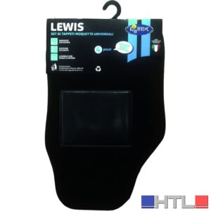 Lubex SET 4 TAPPETI UNIVERSALI PER AUTO IN MOQUETTE ''LEWIS'' con grip antiscivolo