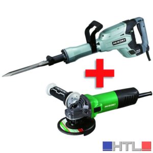 HIKOKI  MARTELLO DEMOLITORE H65SB3 1.340W + SMERIGLIATRICE G13SWA 1.100W
