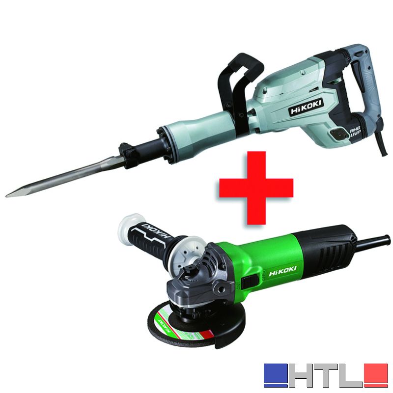 HIKOKI MARTELLO DEMOLITORE H65SB3 1.340W + SMERIGLIATRICE G13SWA 1.100W