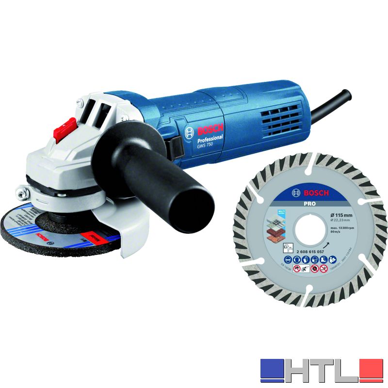 Bosch SMERIGLIATRICE ANGOLARE GWS 750+ DISCO DIAMANTATO OMAGGIO
