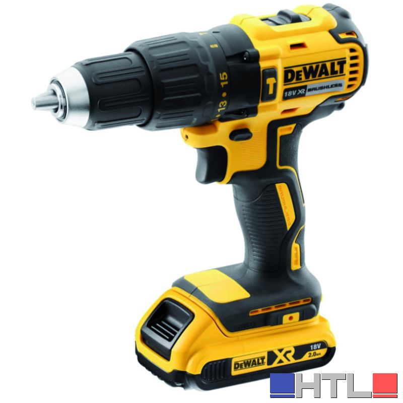DeWalt TRAPANO AVVITATORE CON PERCUSSIONE 18V DCD778D2T-QW 2 batterie 2,0 Ah in valigetta Tstak