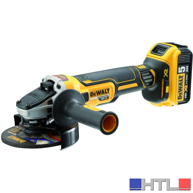DeWalt SMERIGLIATRICE ANGOLARE BRUSHLESS 18V DCG405P2-QW 125mm,2 batterie 5,0 Ah,valigetta Tstak