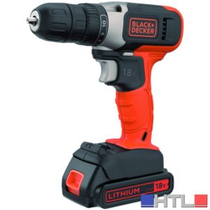 Black+Decker TRAPANO AVVITATORE A BATTERIA BCD001C1-QW 18 V 1 batteria 1,5 Ah