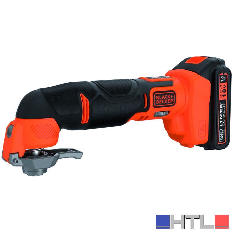 Black+Decker UTENSILE MULTIFUNZIONE A BATTERIA BDCOS18D1K-QW 18 V 1 batteria 1,5 Ah con accessori