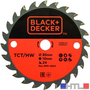Black+Decker LAMA TCT A7525-XJ PER MINI SEGA CIRCOLARE Ø mm. 85 - 24 denti legno
