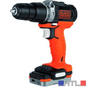Black+Decker TRAPANO AVVITATORE A PERCUSSIONE BDCHD12S1-QW 12V 1 batteria 1,5 Ah