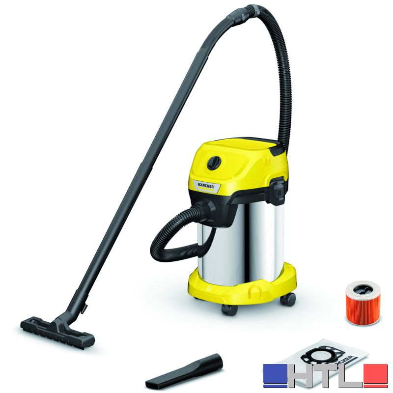 Karcher BIDONE ASPIRA SOLIDI-LIQUIDI WD 3 S V-19/4/20 CORPO ACCIAIO INOX 1.000 W lt. 19