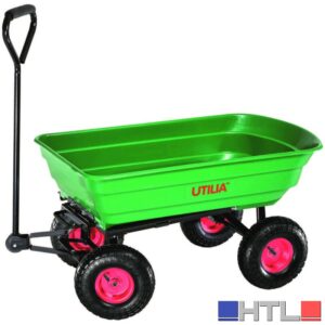 Utilia CARRELLO RIBALTABILE DA GIARDINO lt. 75 portata max kg. 250