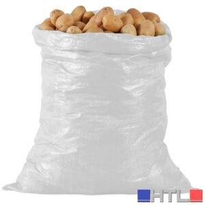 SACCO IN POLIPROPILENE BIANCO ORLATO Capacità kg. 25 cm. 45x75 (confezione da 100)