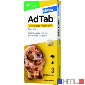 Elanco ANTIPARASSITARIO COMPRESSA MASTICABILE AdTab x cani 11÷22 kg. (cf. 3 compr. da 450 mg)
