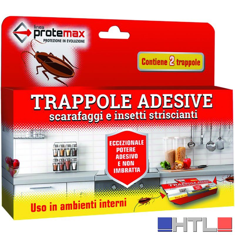 TRAPPOLA ADESIVA PER SCARAFAGGI ED INSETTI STRISCIANTI PZ 2 cm. 21x17