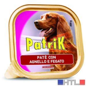 Morando PATÈ PER CANI ''PATRIK'' gusto agnello e fegato - gr.  300 (confezione da 18)