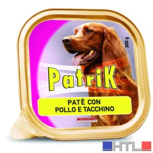 Morando PATÈ PER CANI ''PATRIK'' gusto pollo e tacchino - gr.  300 (confezione da 18)