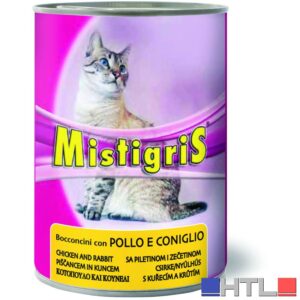 Morando BOCCONI PER GATTI ''MISTIGRIS'' gusto pollo e coniglio - gr.  405 (confezione da 24)