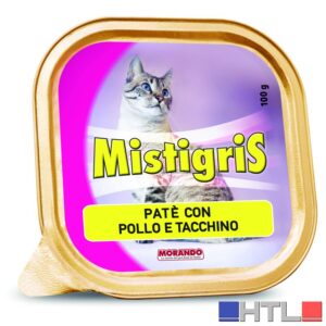 Morando PATÈ PER GATTI ''MISTIGRIS'' gusto pollo e tacchino - gr.  100 (confezione da 32)