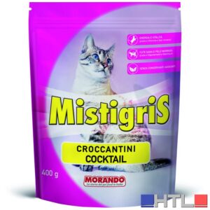 Morando CROCCANTINI PER GATTI ''MISTIGRIS'' gusto cocktail - gr.  400 (confezione da 12)