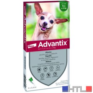 Elanco ANTIPARASSITARIO ADVANTIX (4 pipette)  per cani fino a 4 kg.